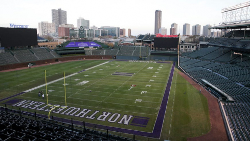 Northwestern football field at Wrigley Field in 2021