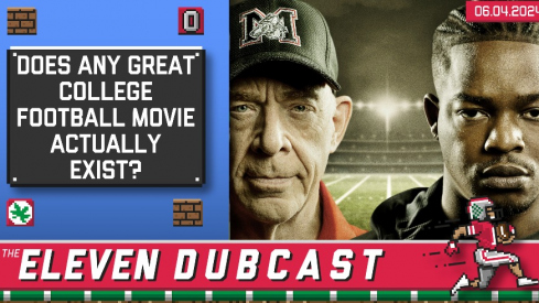 J.K. Simmons (left) and Stephan James (right) in the 2021 film "National Champions"