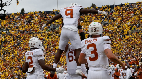 Texas celebrates after a touchdown