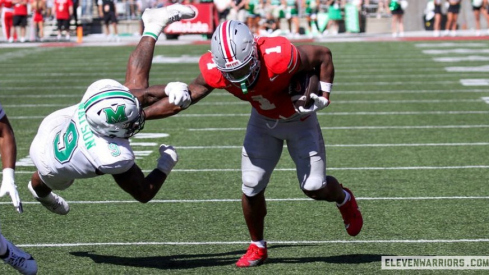 Quinshon Judkins stiff arm