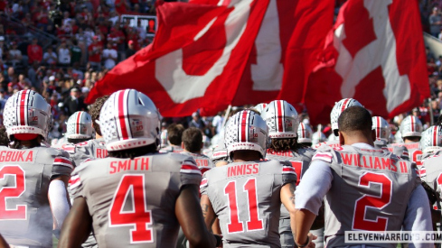 Jeremiah Smith and the Buckeyes before the Iowa game