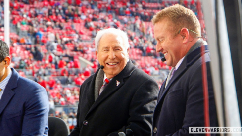 ESPN College GameDay analysts Lee Corso (left) and Kirk Herbstreit (right)