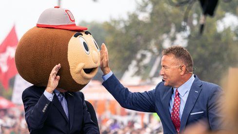 Lee Corso and Kirk Herbstreit at Ohio State for College GameDay