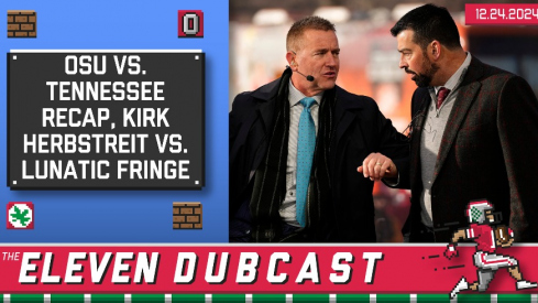 Former Ohio State quarterback Kirk Herbstreit (left) and current Buckeye football head coach Ryan Day (right)