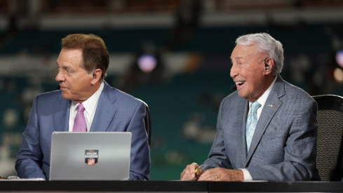 Nick Saban (left) and Lee Corso (right)