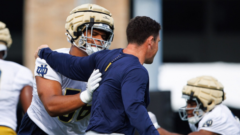 Notre Dame left tackle Charles Jagusah