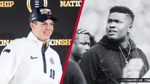 Ohio State quarterbacks Will Howard (left) and Dwayne Haskins (right)