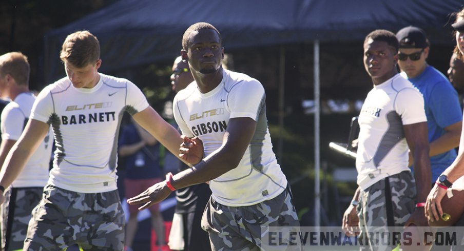 Torrance Gibson launches a pass