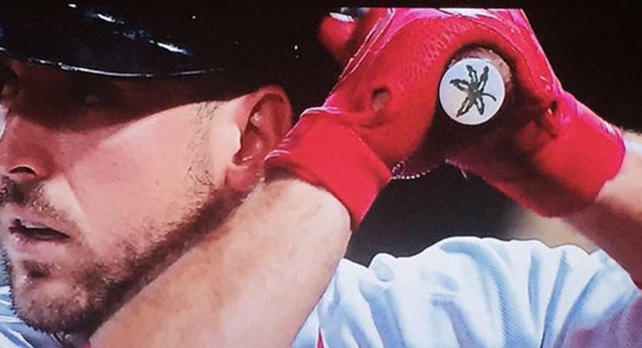 Boston Red Sox: Travis Shaw uses Ohio State Buckeyes leaf on bat