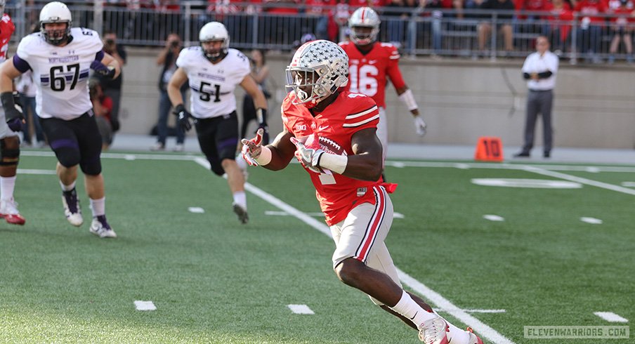 08 October 2016: Running back Curtis Samuel (4) of the Ohio State