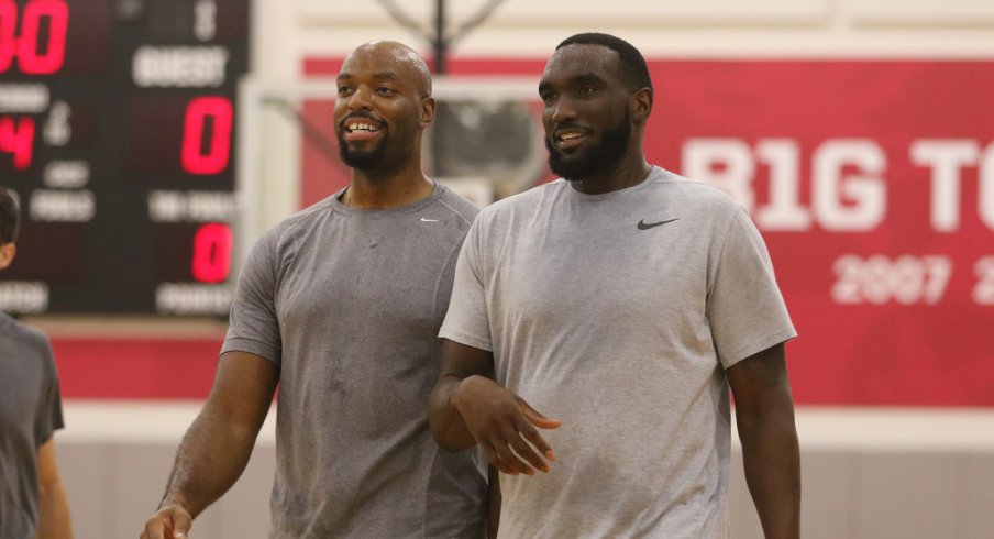 Dallas Lauderdale and Evan Ravenel practice for the TBT