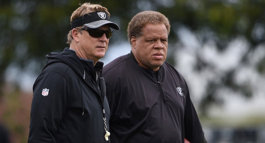 Oakland Raiders coach Jack Del Rio and Reggie McKenzie