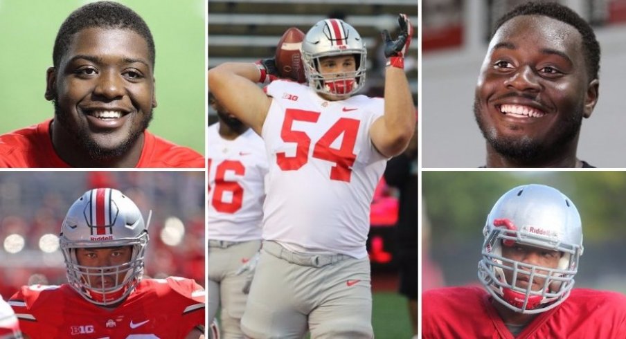 Jamarco Jones, Michael Jordan, Billy Price, Demetrius Knox and Isaiah Prince comprise a stout OSU offensive line.