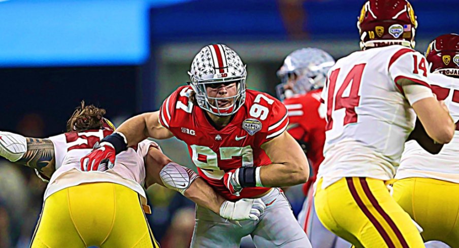 Ohio State linebacker A.J. Hawk rushes during second quarter