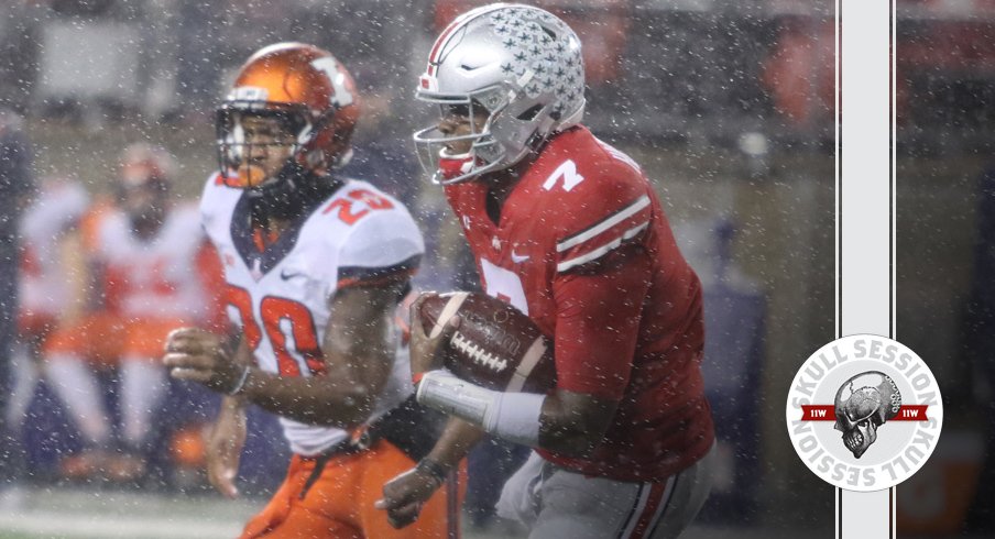 Dwayne Haskins runs from the June 5 2018 Skull Session