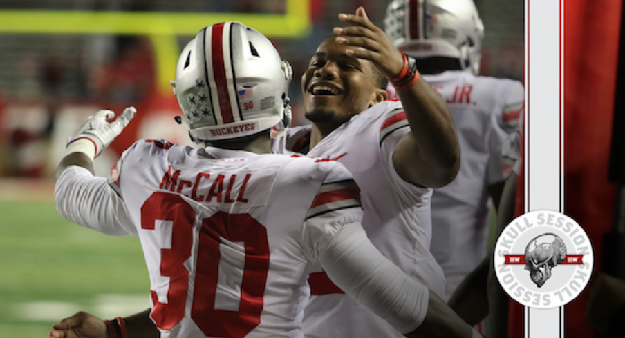 Demario McCall and J.K. Dobbins welcome me to the Skull Session.