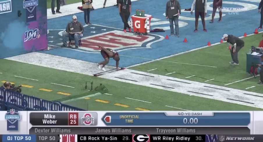 Mike Weber Officially Runs a 4.47 Second 40-Yard Dash at the NFL Combine