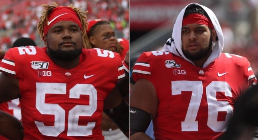 Wyatt Davis and Branden Bowen hold down the right side of Ohio State's offensive line.