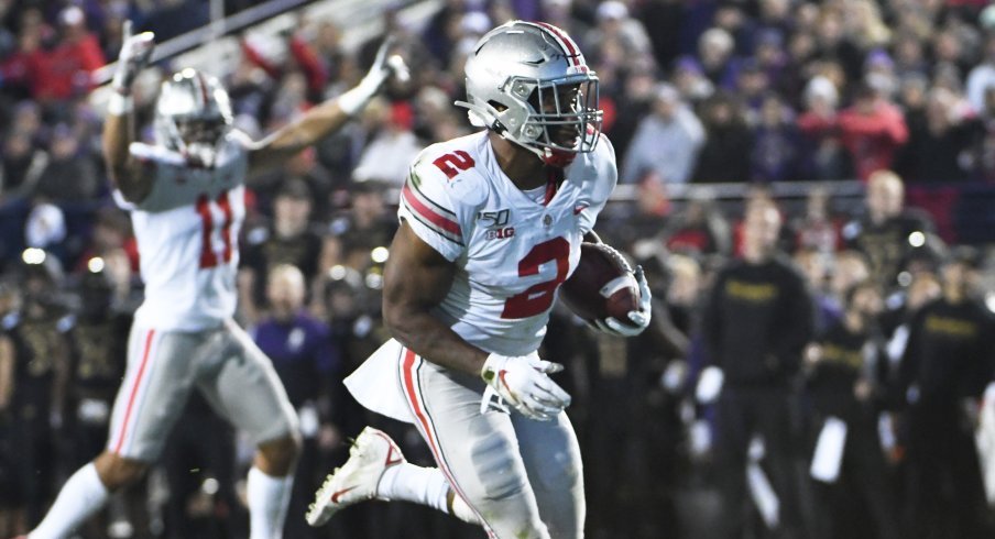 J.K. Dobbins ran for 121 yards on 18 carries including a 68-yard burst against Northwestern.