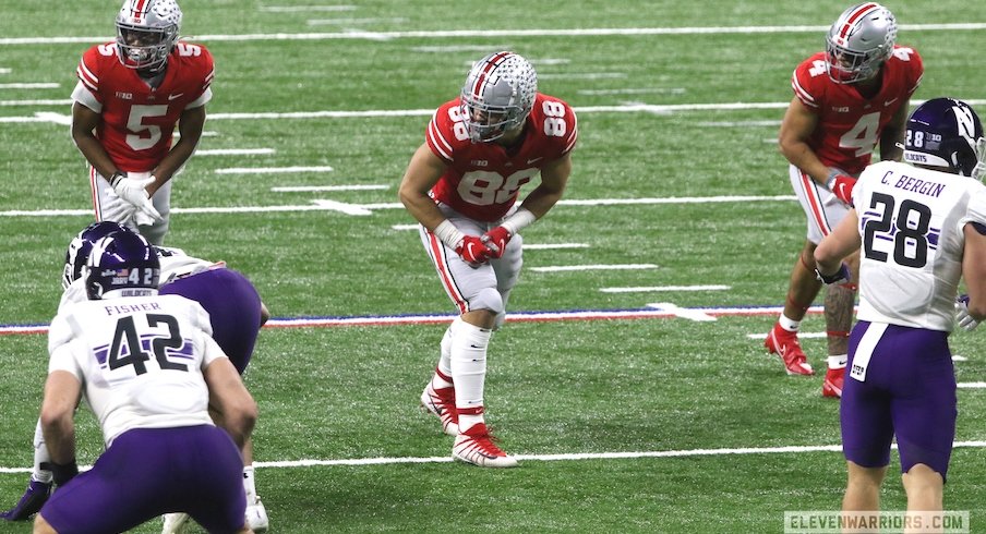 Buckeye freshman receiver Garrett Wilson has black stripe removed