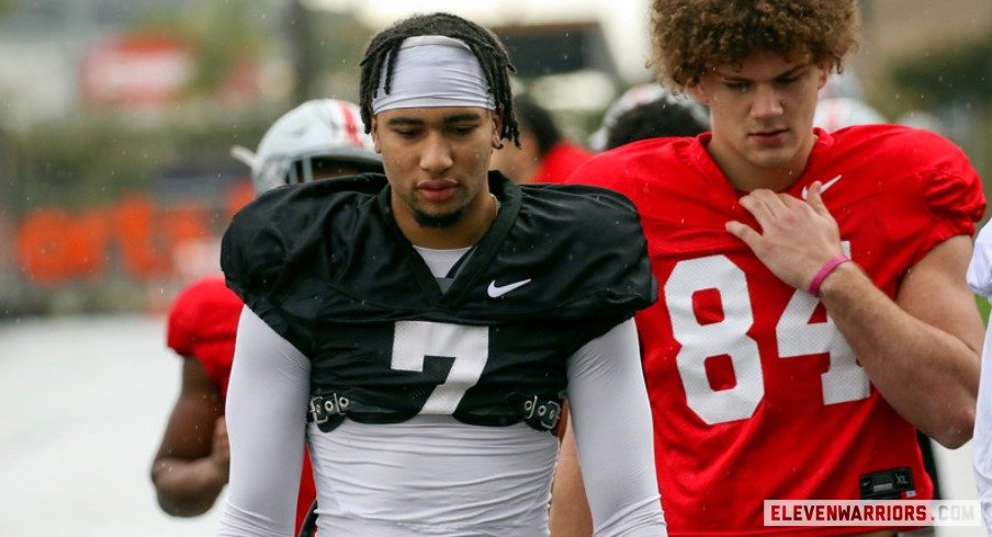 Ohio State Buckeyes quarterback C.J. Stroud (7) during the Rose