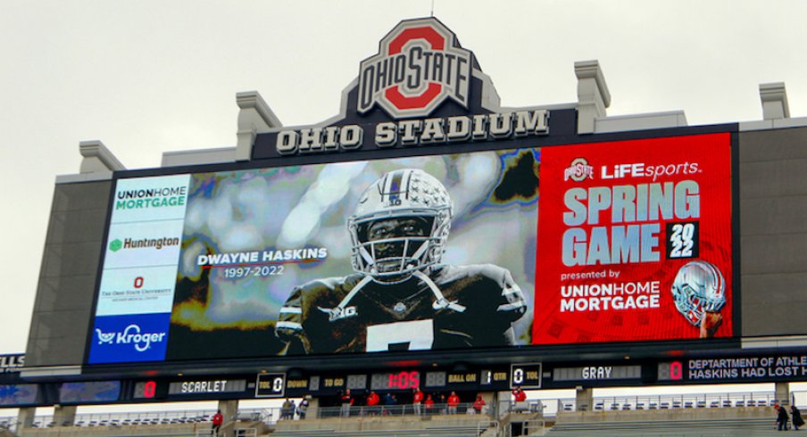 Watch: Ohio State QB CJ Stroud pays tribute to Dwayne Haskins at Spring Game