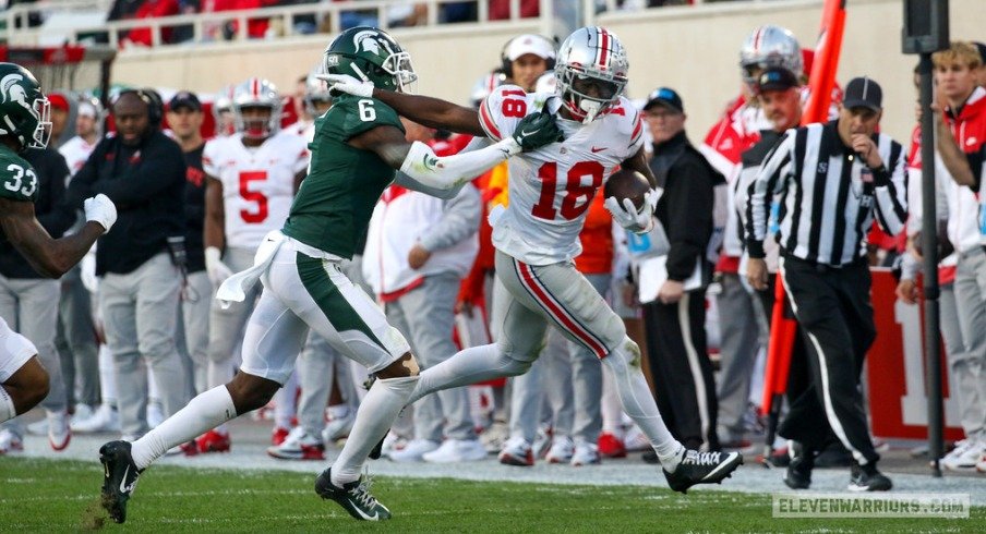 LOOK: Ohio State's Harrison Jr sports Apple Watch on field vs. Badgers