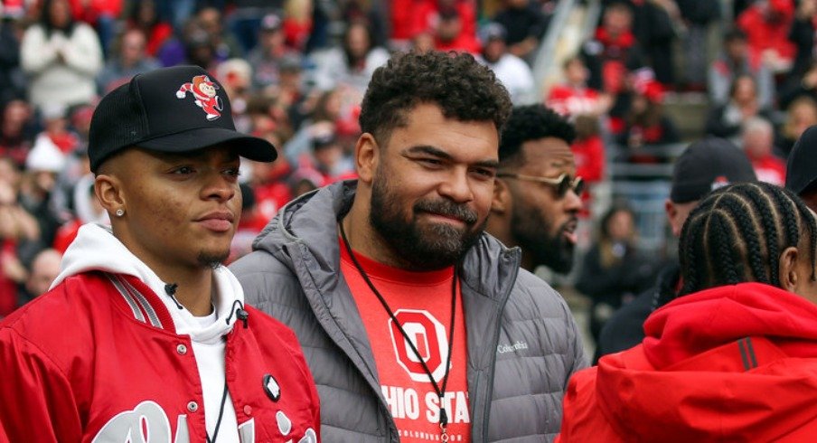 Former Ohio State players Cam Heyward and Justin Fields