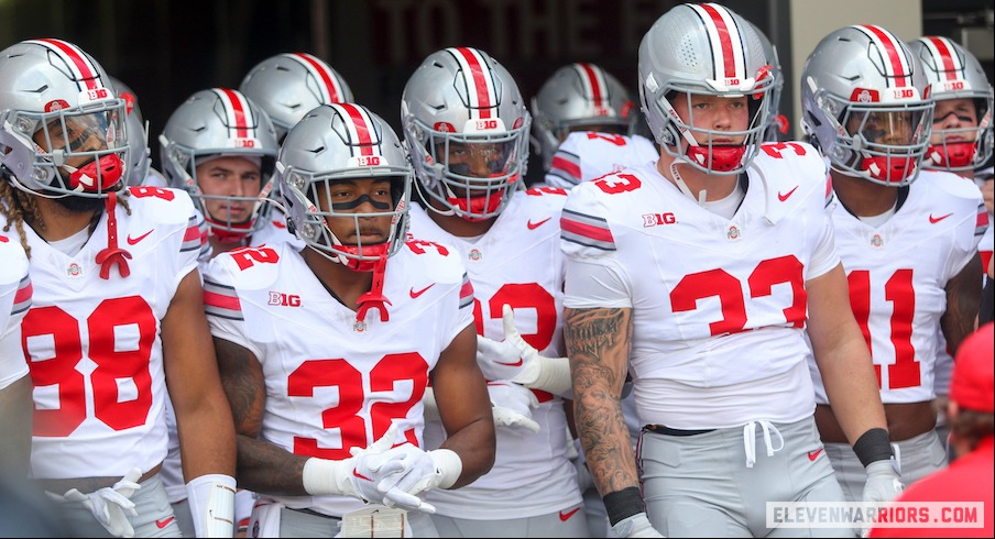 Ohio State players entering the field at Indiana