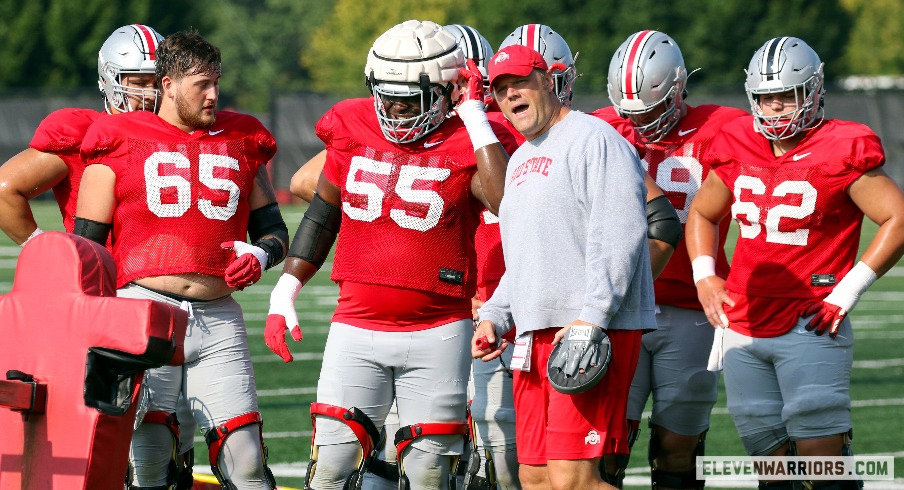 Justin Frye and offensive linemen