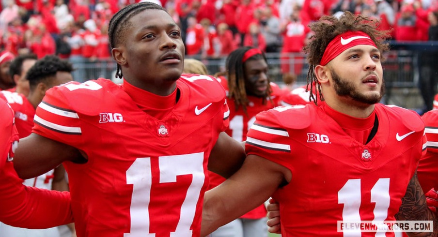 Carnell Tate and Brandon Inniss after the Penn State game