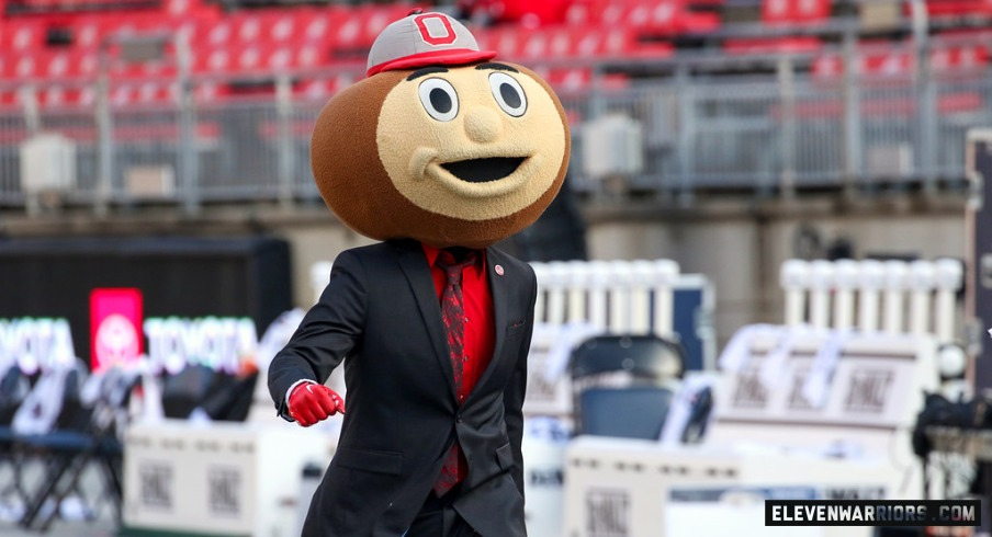 The Ohio State University mascot, Brutus Buckeye.