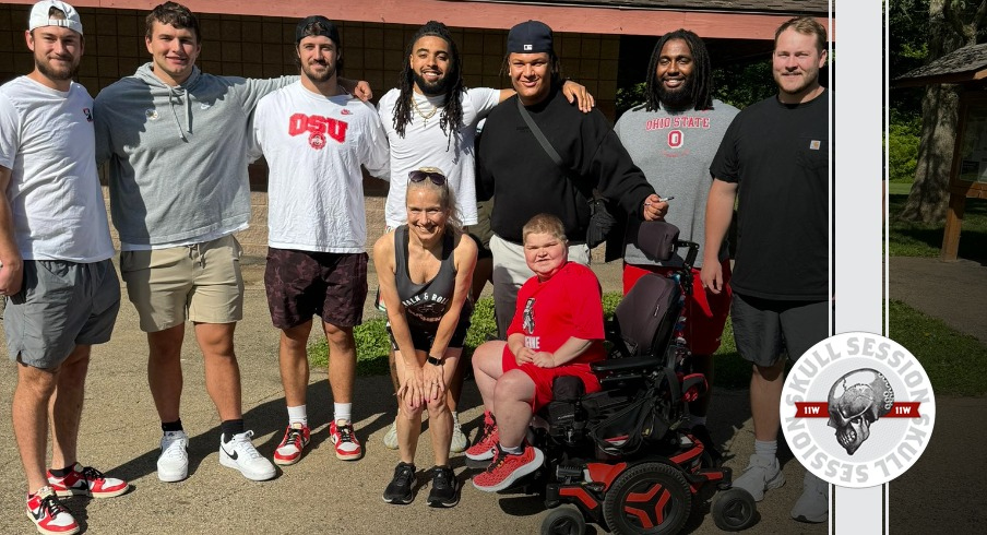 Noah Studebaker with Ohio State players