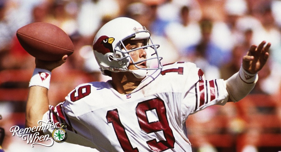 Sep 1, 1991; Anaheim, CA, USA; FILE PHOTO; Phoenix Cardinals quarterback Tom Tupa (19) throws the ball against the Los Angeles Rams at Anaheim Stadium. Mandatory Credit: Peter Brouillet-USA TODAY NETWORK