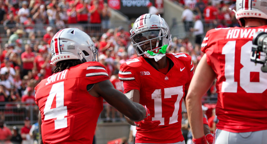 Ohio State wideouts Jeremiah Smith and Carnell Tate