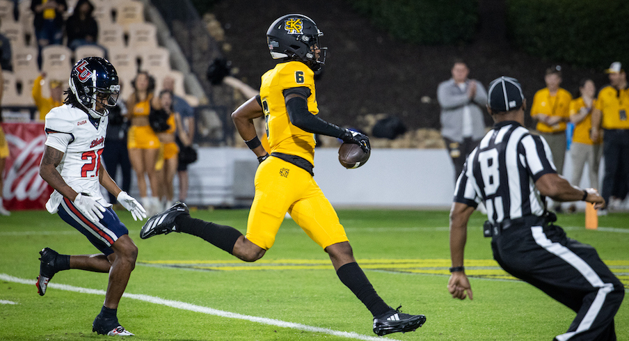 Kennesaw State wide receiver Christian Moss scores a touchdown