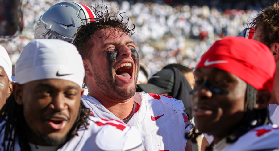 Ohio State players celebrate their win against Penn State