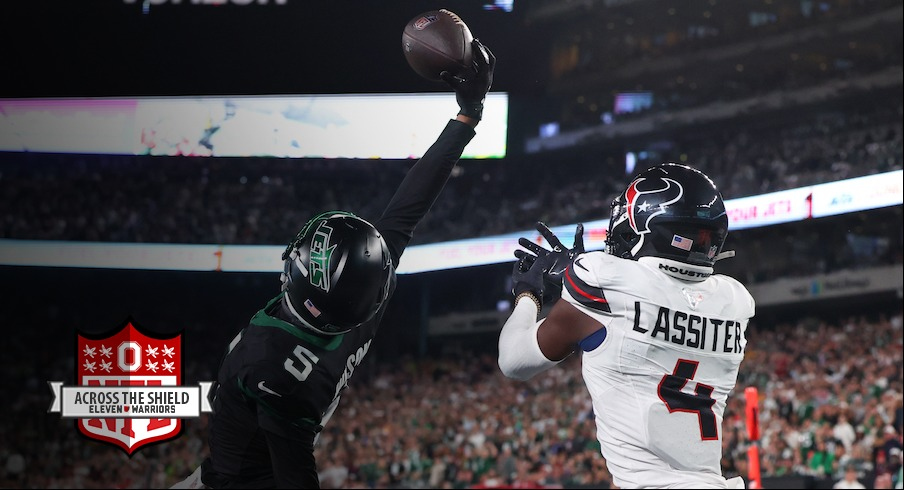 Garrett Wilson making his spectacular one-handed touchdown catch