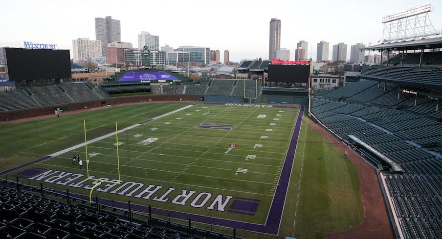 A First Look at the Wrigley Football Field Where Ohio State Will Play Northwestern Next Week