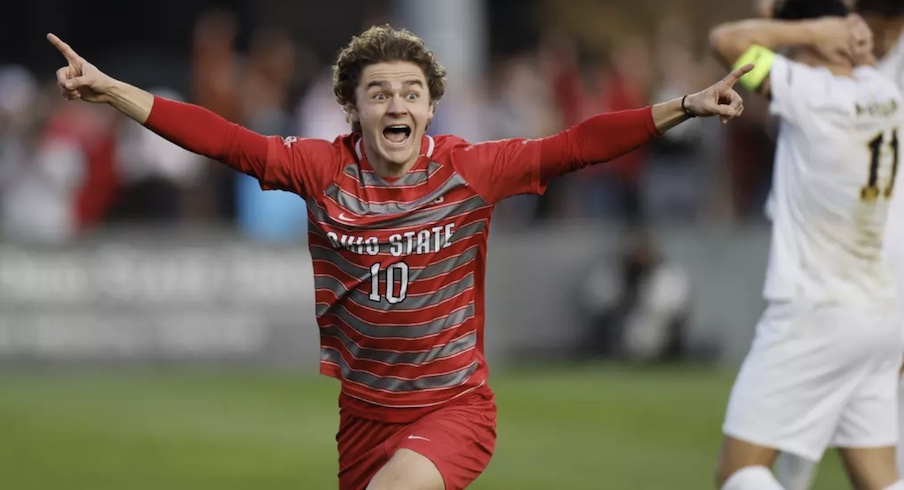 Parker Grinstead celebrates his game-winning goal