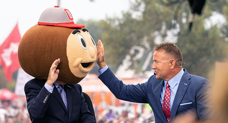 Lee Corso and Kirk Herbstreit at Ohio State for College GameDay