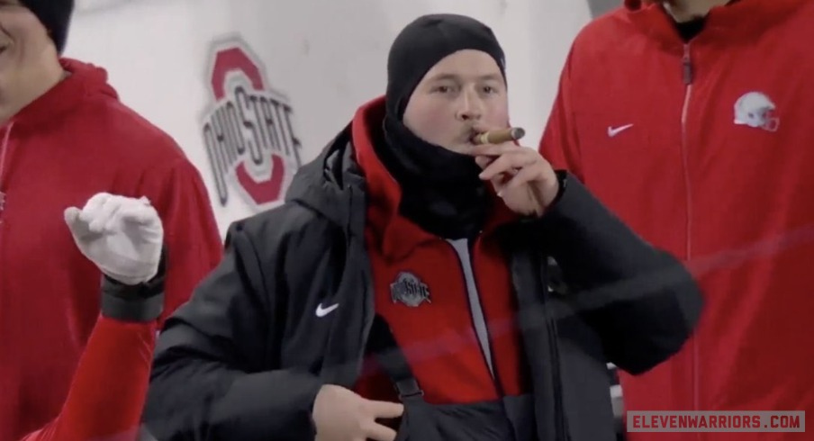 Seth McLaughlin Brings Alabama's Tennessee Victory Cigar Tradition to the Ohio State Sideline