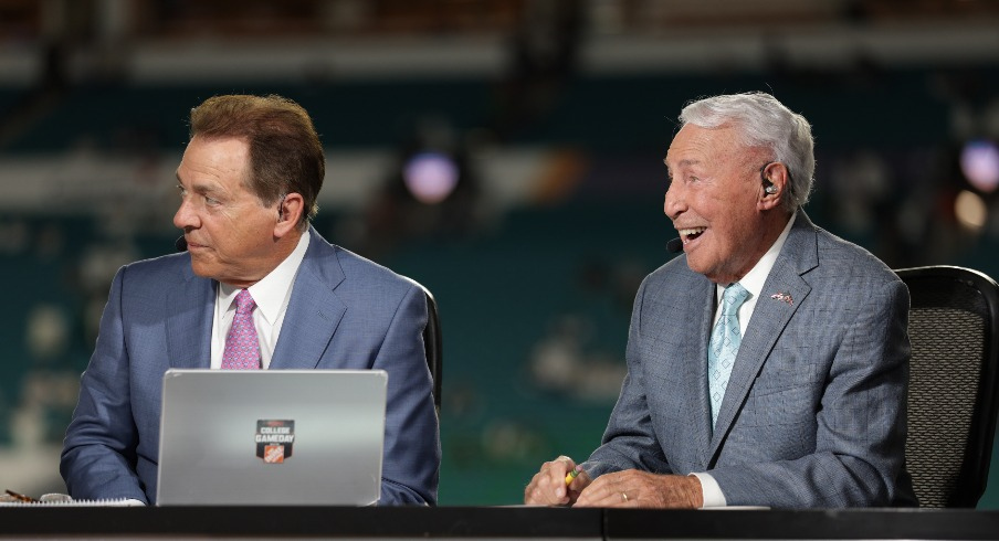 Nick Saban (left) and Lee Corso (right)