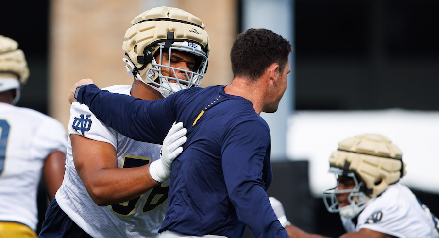 Notre Dame left tackle Charles Jagusah