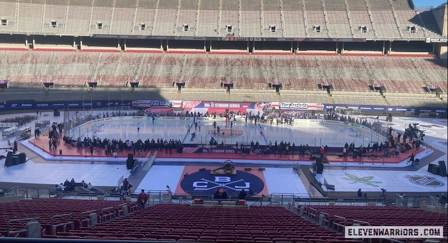 Ohio Stadium rink for Stadium Series